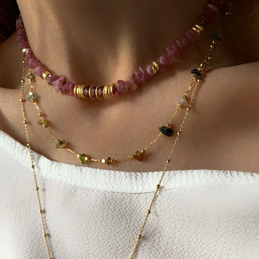 Роскошное летнее богемное керамическое ожерелье из натурального камня в стиле