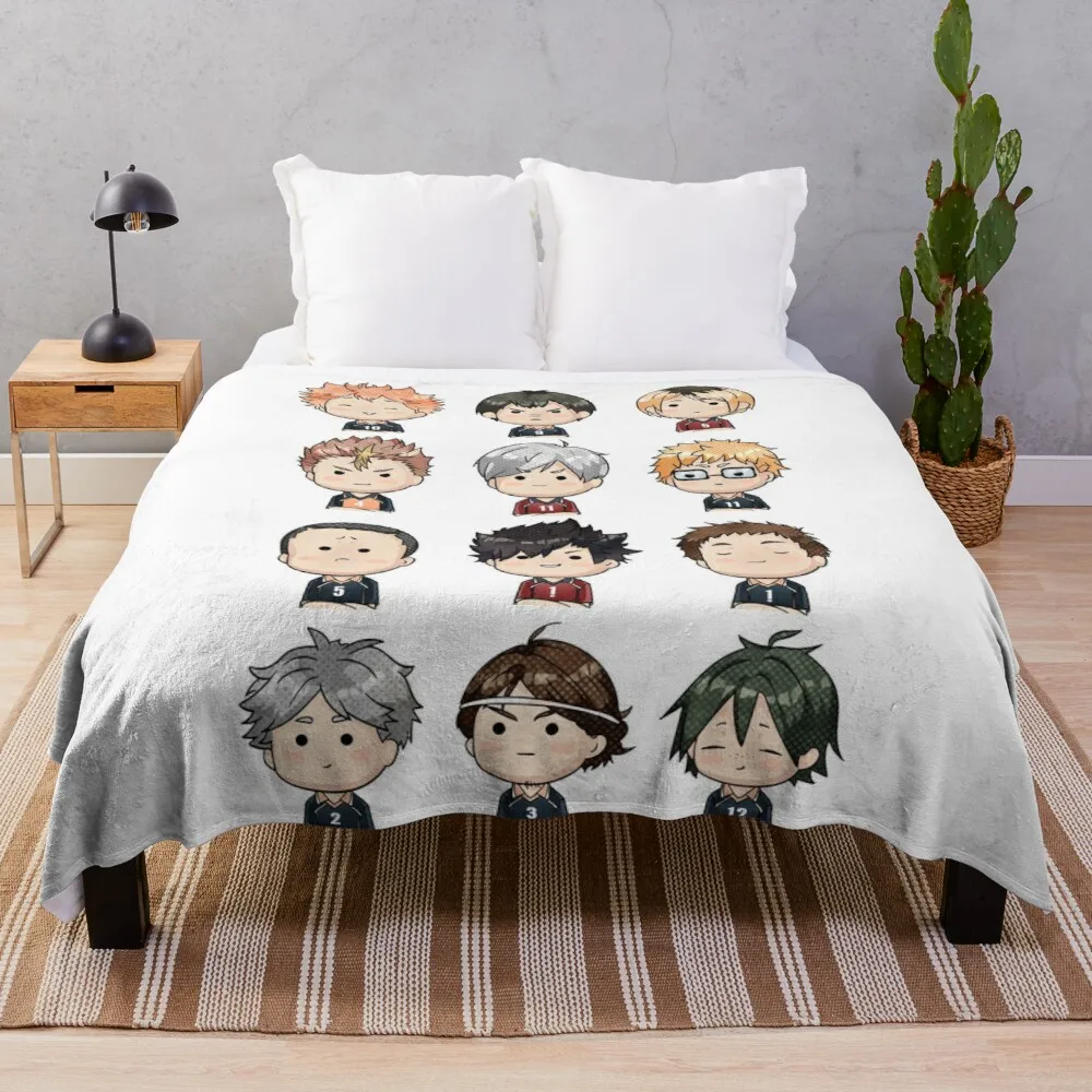 

Haikyuu Fabric Plaid Fur Fabric Bed Throw Blankets