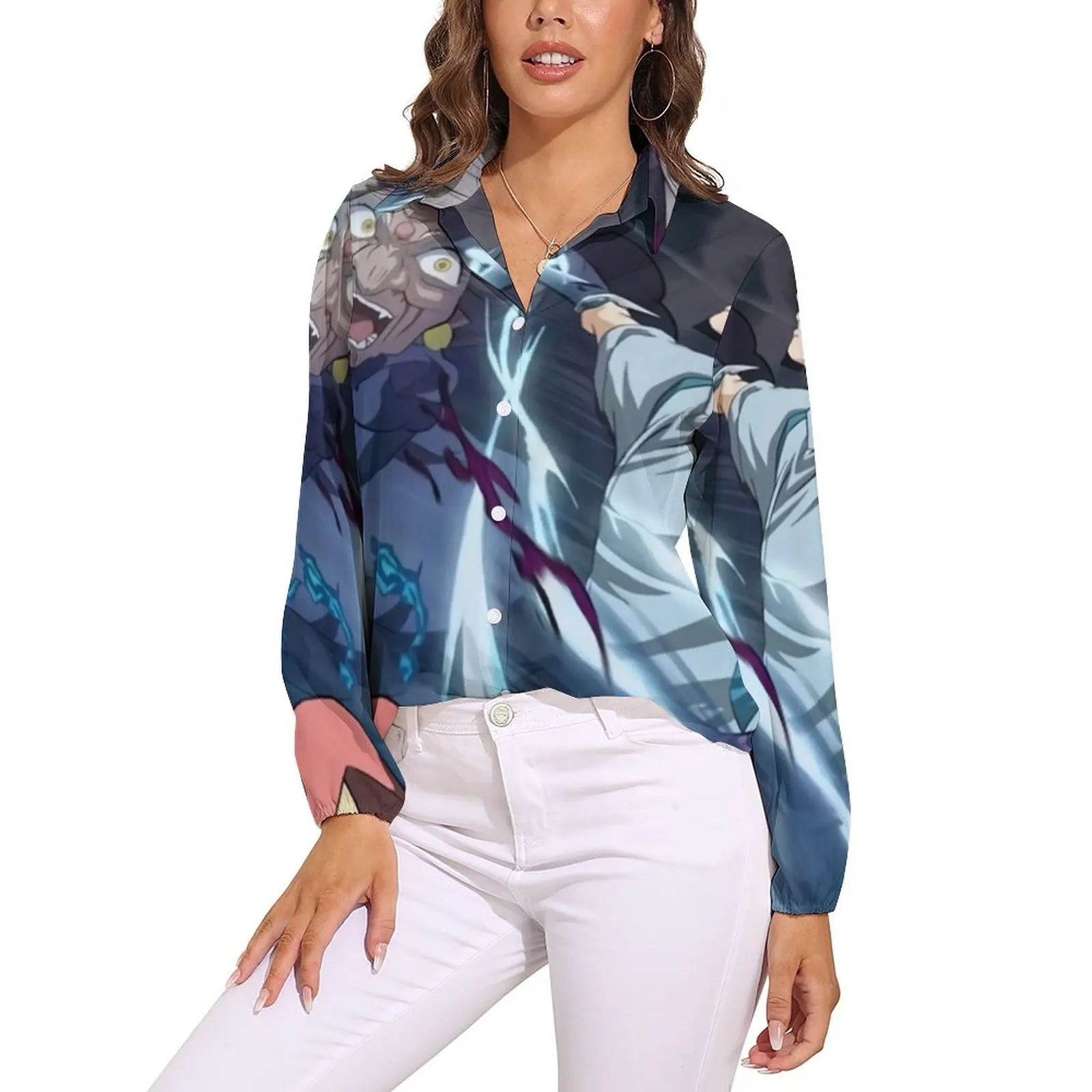 

Spirited Away Blouse Female The Dragon Myth Away Korean Fashion Loose Blouses Long Sleeve Cool Shirt Custom Top Big Size