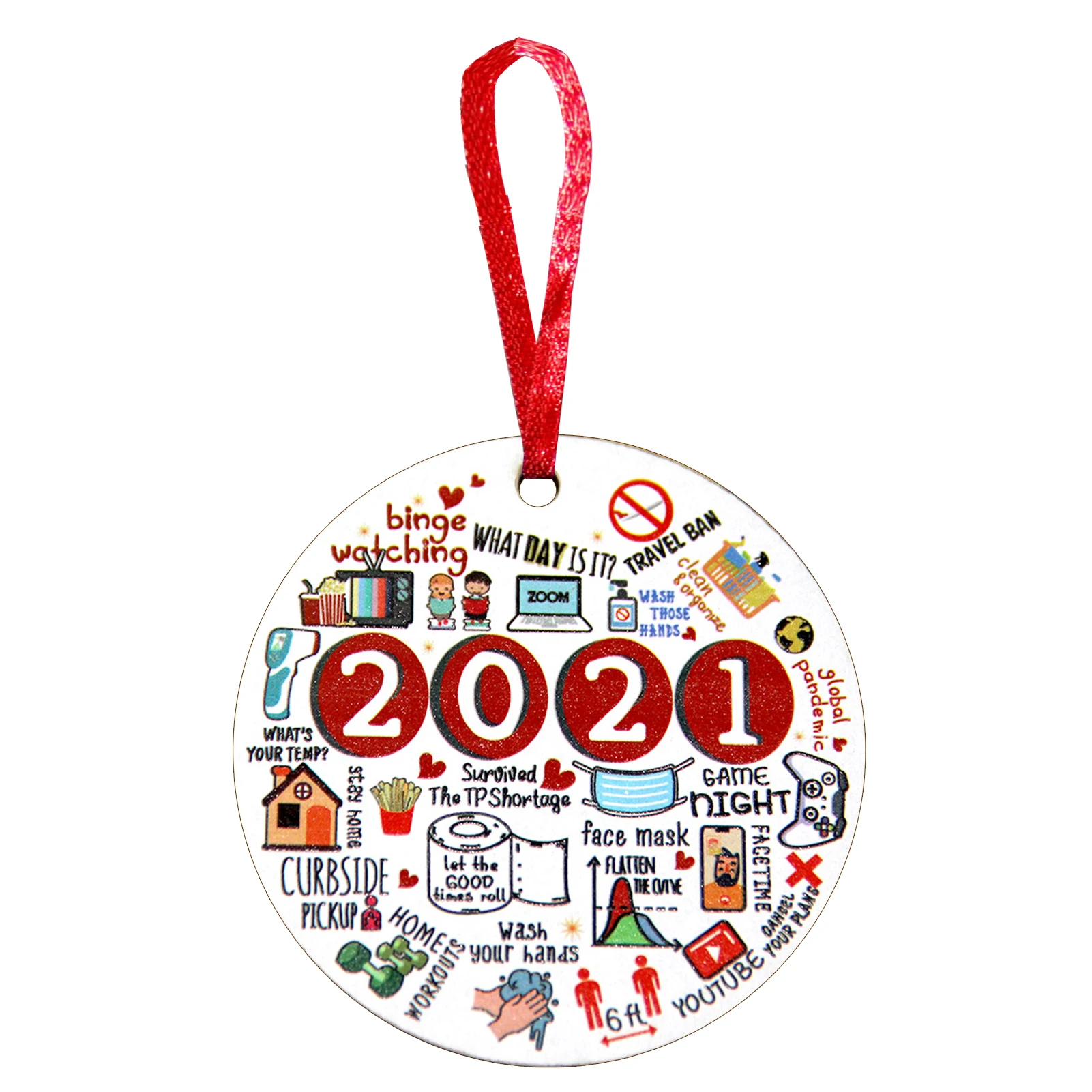 

2021 Memories Christmas Tree Hanging Pendant Wooden Tree Ornaments 2021 Family Pendant Christmas Tree Pendants