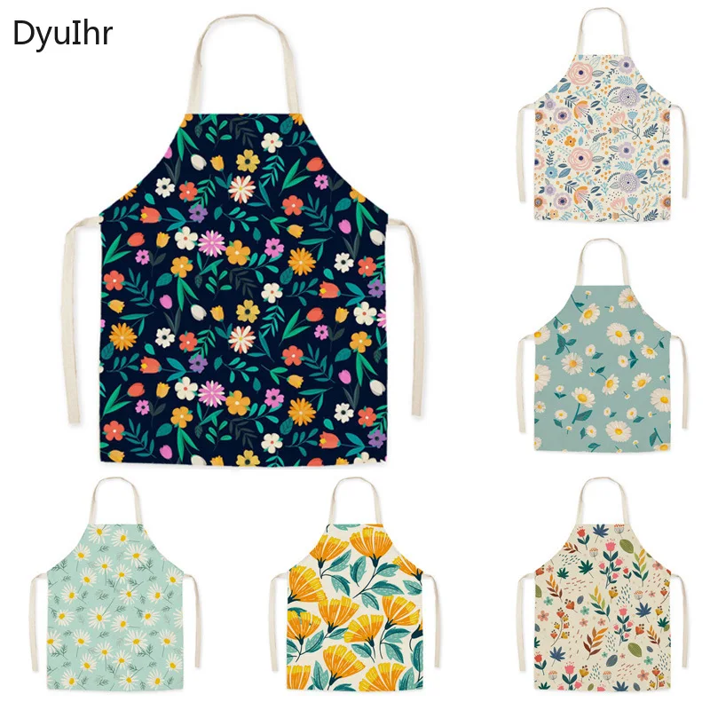 

DyuIhr Simple Green Leaf Print Sleeveless Apron Home Supplies Kitchen Waterproof Anti-Fouling Apron Adult Kids Adjustable Apron