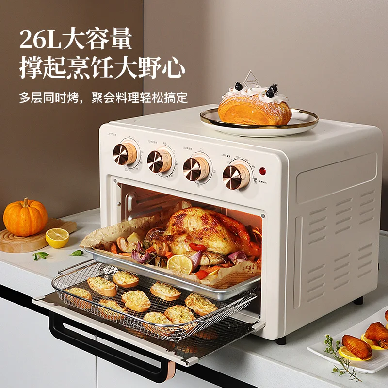 Price 220V 주방 뜨거운 공기 튀김 오븐 26L, 오일 프리 프라이어 보온 기능 스마트 에어 프라이어 오븐 무료 배송 토스트 터키 피자