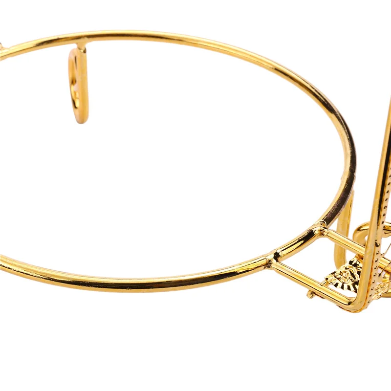 

5X металлическая, для подставки для пирожных двухслойная стойка для десертов с золотыми фруктами в форме арки, украшение для свадьбы, дня рождения, Золотая стойка