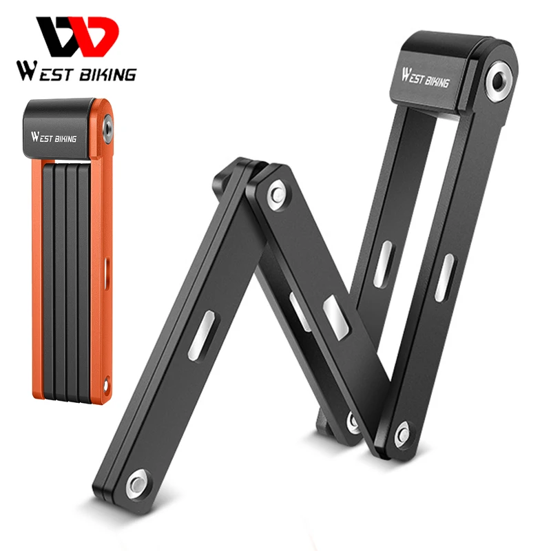 

WEST BIKING Anti-Theft Bicycle Folding Lock High Security Waterproof Bike Lock Portable Motorcycle Electric Scooter Safety Lock