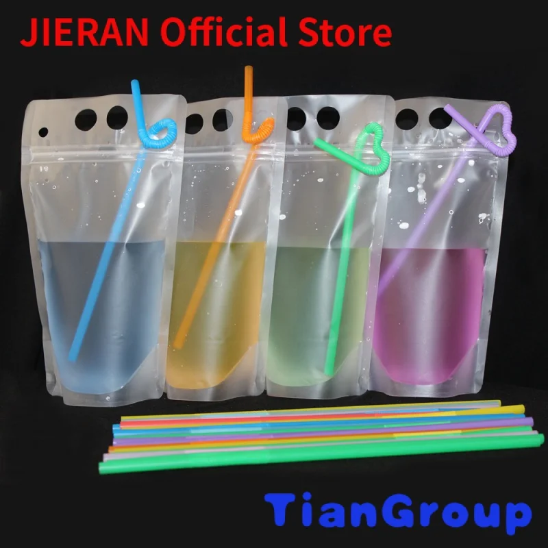 

Customized Standing Juice Drink Pouch With Straw, Gravure Printing Plastic Beverage Packing Bag, OEM Bags