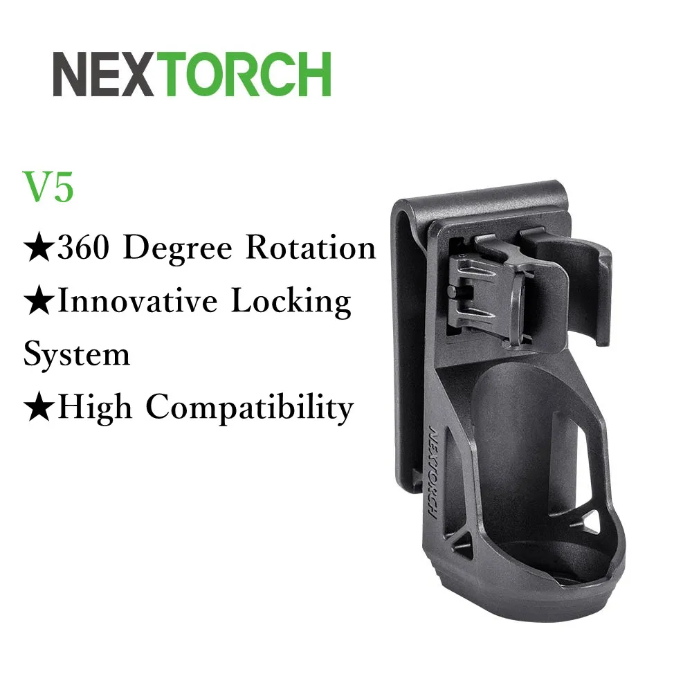 

NEXTORCH Tactical Flashlight Holster 360 Degree Rotation Durable Flashlight Holder for 1"-1.25" Flashlight V5