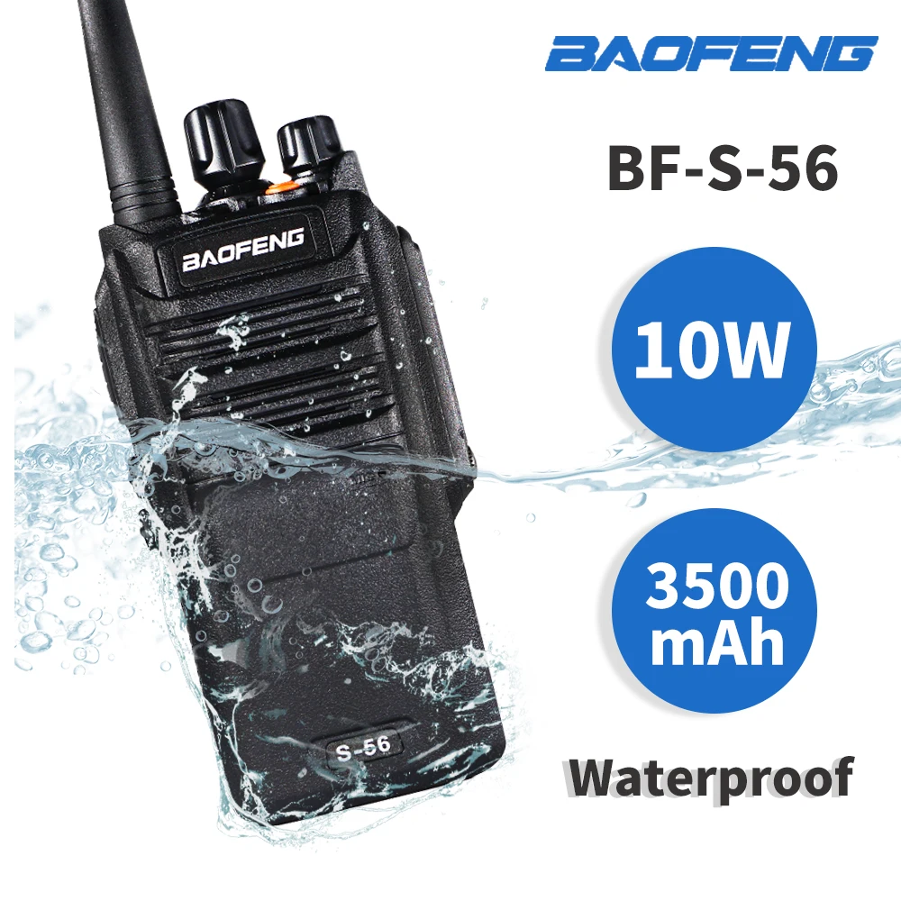 10W High Power Professional Walkie Talkie Baofeng S-56 Waterproof Two Way Radio VOX  UHF Comunicador Upgrade BF-9700 UV-9R plus