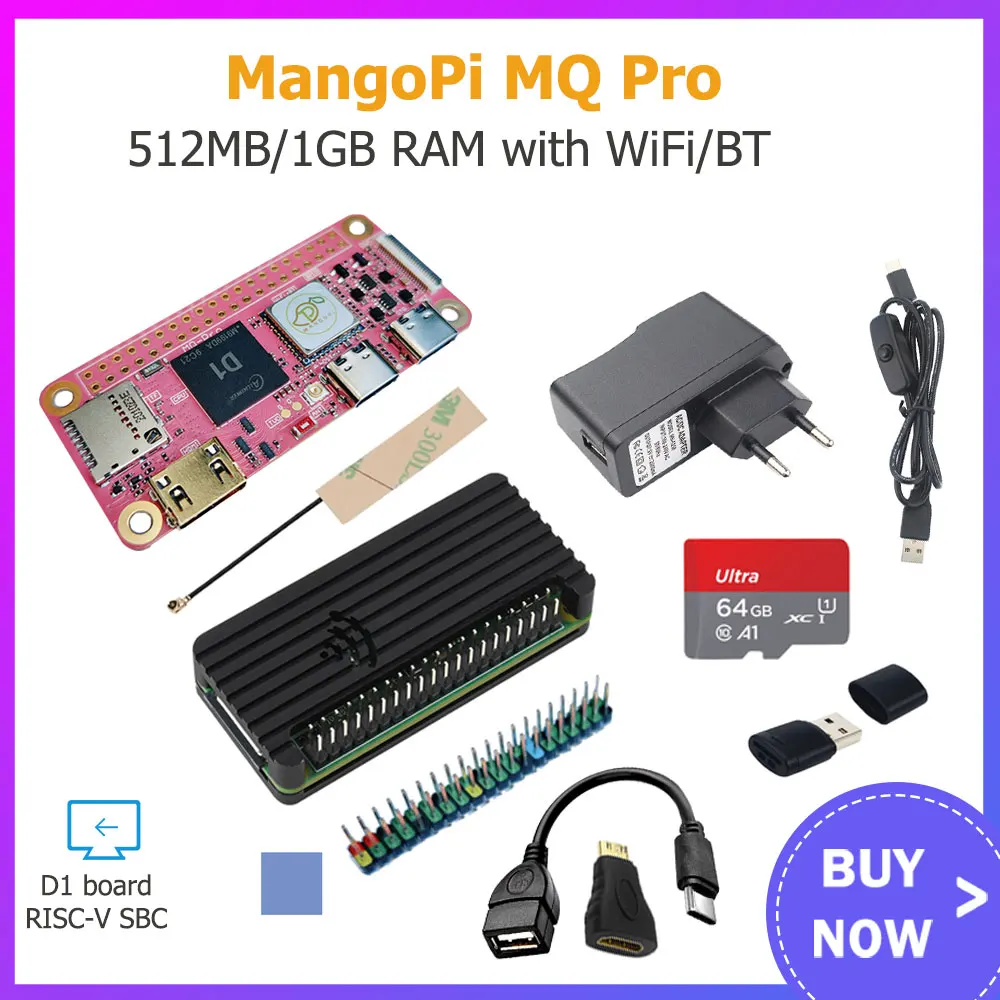 

MangoPi MQ-Pro D1 board RISC-V SBC 512MB/1GB RAM with WiFi/BT as Raspberry Pi Orange Pi