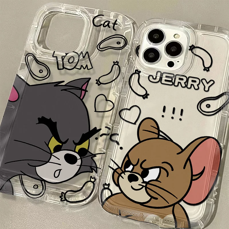 Прозрачный чехол J-JerryS для IPhone 16 15 14 13 12 11 Pro Max 7 8 Plus X XR XS SE2020