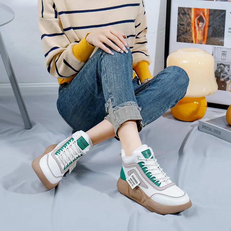 New Women Boots Fashion Sneakers Woman Platform Shoes Casual Loafers  Ladies Snow Boots Female Autumn Winter Warm High Quality