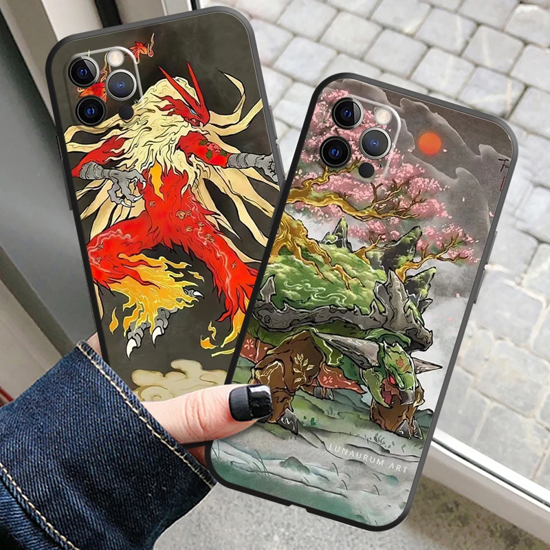 

Japan Anime Pokemon Funda Phone Case For iPhone 11 13 12 Pro Max 12 13 Mini X XR XS MAX SE 2020 7 8 6s Plus Celular