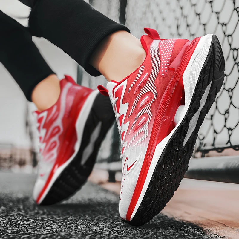 Men's Road Running Shoes Lightweight Tennis Shoes Non Slip Gym Workout Shoes Breathable Mesh Walking Sneakers Zapatillas Hombres