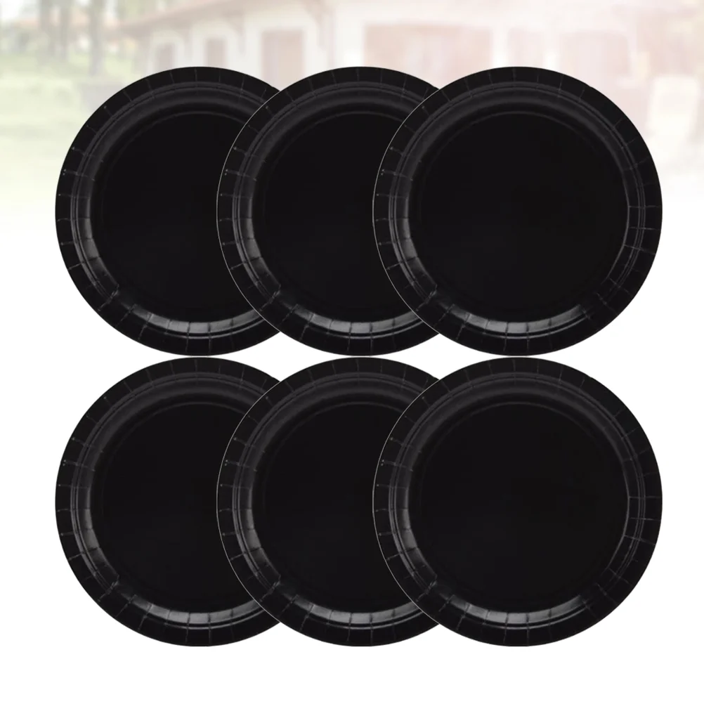 

16 Paper Black Cake Plate for Birthday