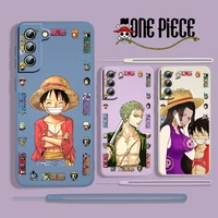 hot one piece boy for samsung galaxy s22 s21 s20 s10 5g 4g note 20 10 ultra plus pro fe lite liquid rope phone case fundas coque