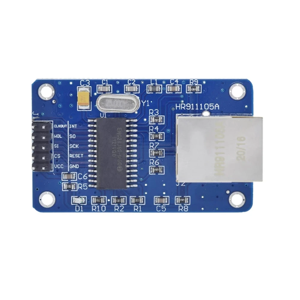 

ENC28J60 LAN Ethernet Network Board Module SPI Interface 25MHZ Crystal AVR 51 LPC STM32 3.3V for Arduino