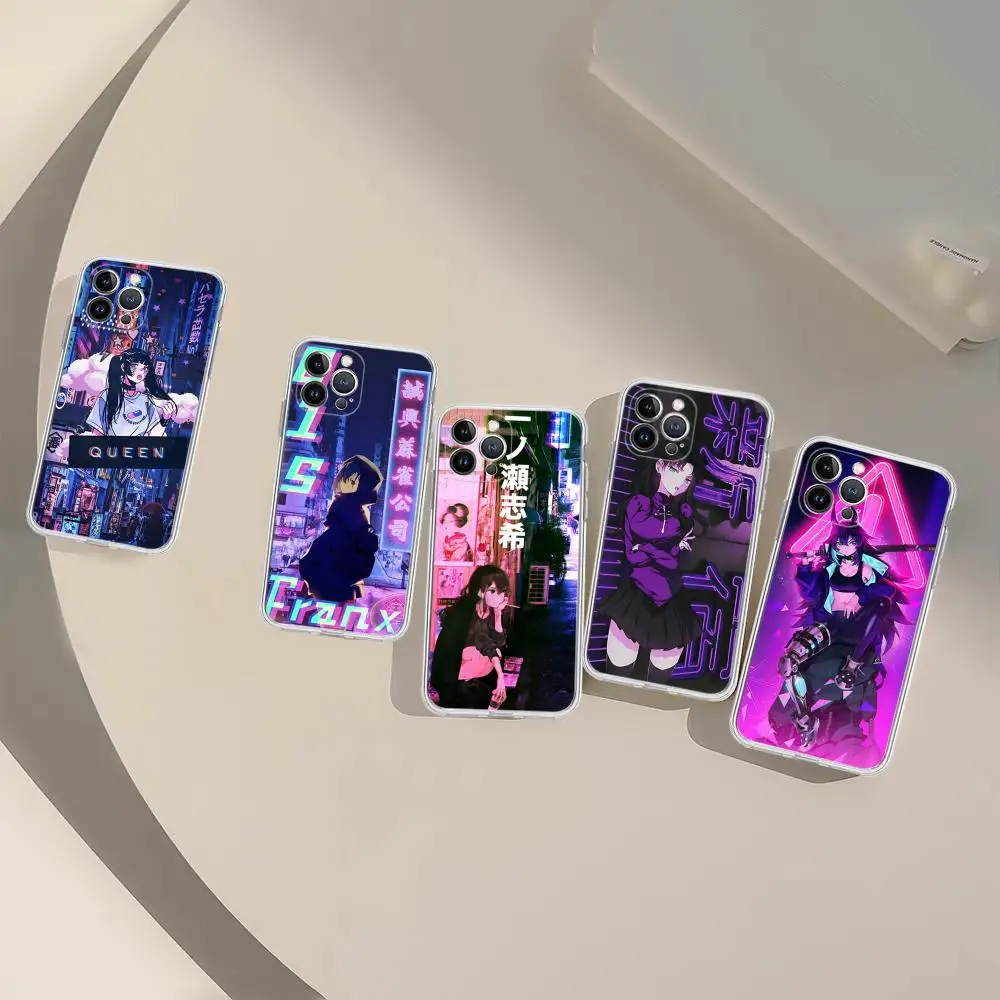 

vaporwave glitch anime girl Phone Case Silicone Soft for iphone 15 14 13 12 11 Pro Mini XS MAX 8 7 6 Plus X XS XR Cover