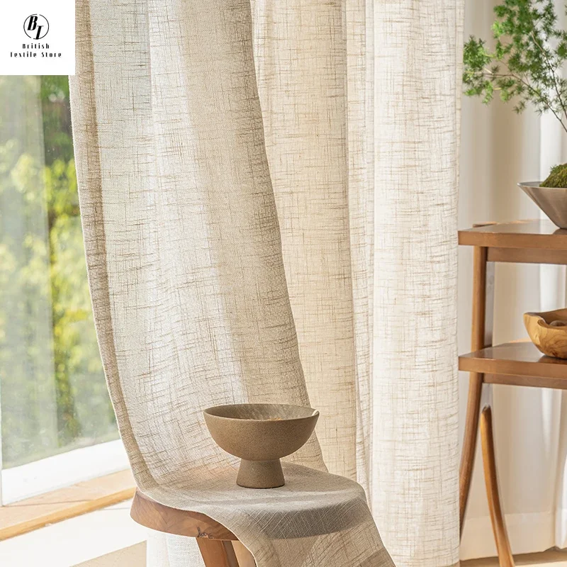 Тюлевые бревенчатые стильные перекрестные узоры японские хлопковые льняные