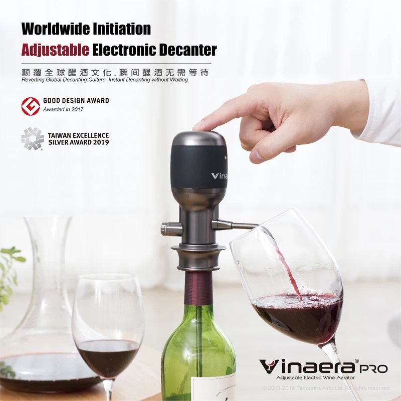 

Personal Wine Tap for Red and White Wine Automatic Electric Wine Aerator and Pourer / Dispenser - Air Decanter Bar Accessories