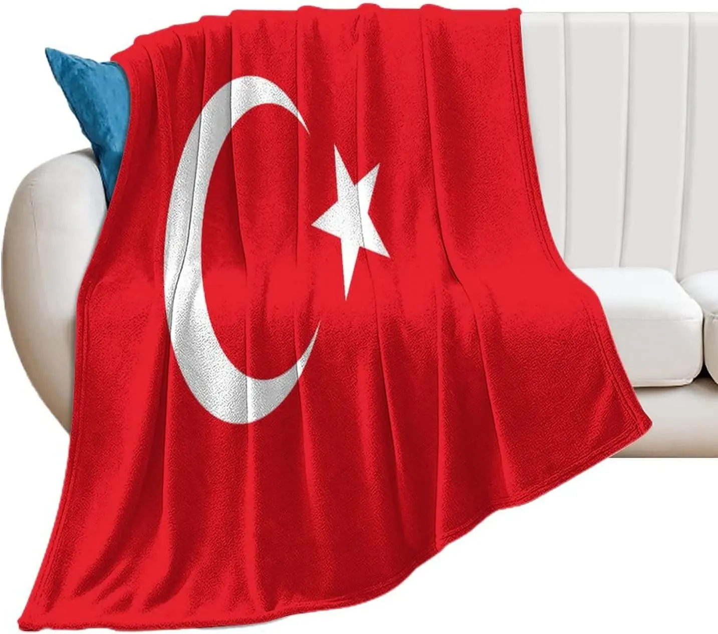 

Ditooms Turkey Flag Blanket,Plush Soft Warm Flannel Blanket for Couch Bed Sofa Cover Chair Great Gift for Friend Men Women