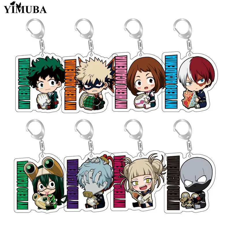 Cute My Hero Academia Collection Acrylic Keychain Toga Himiko Dabi Todoroki Shoto Character Key Chain Boku No Hero Academia Gift