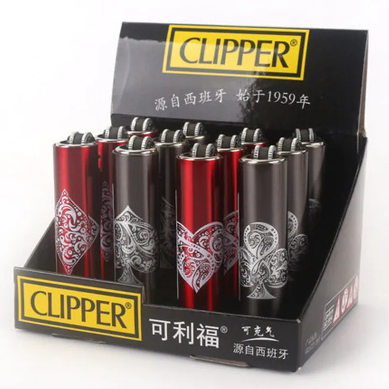 CLIPPER Lighter Metal Can Replace Butane Gas Grinding Wheel Lighter Cigarette Accessories Men's Gift Suitable for Collection