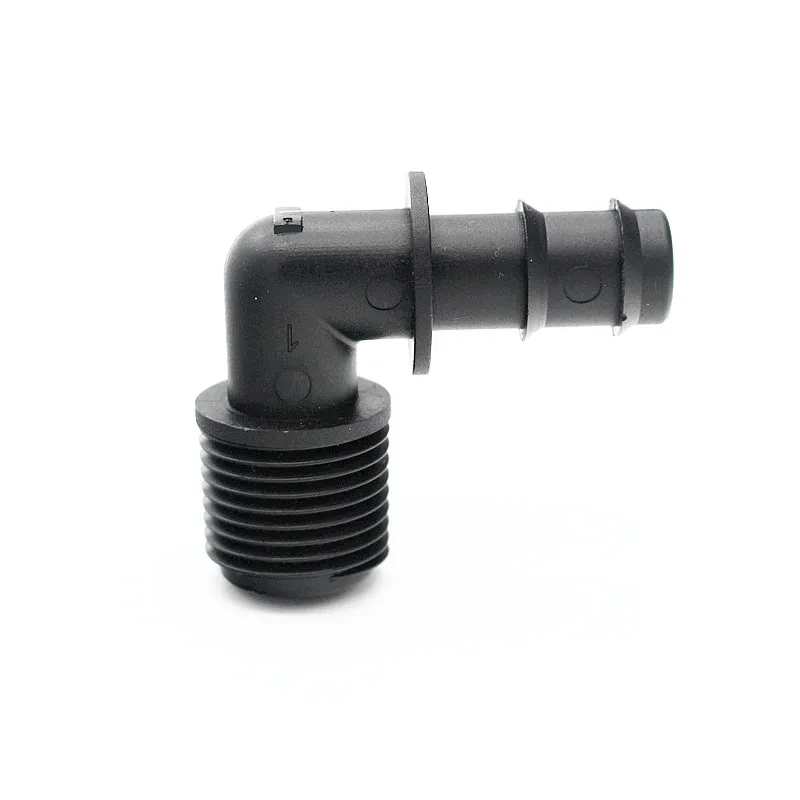 

100pcs Dn16 x 1/2" Male- Barb Elbow Connector For Connect Poly Hose Greenhouse Barb Connector Micro Drip Irrigation Fittings