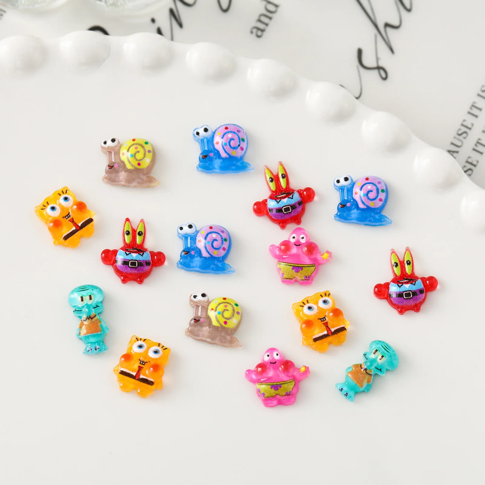 

Spongebob Manicure Trimmings Cute Little Cartoon Snails Pie Ōboshi Crab DIY Nail Trimmings Friendship Gift To Friends