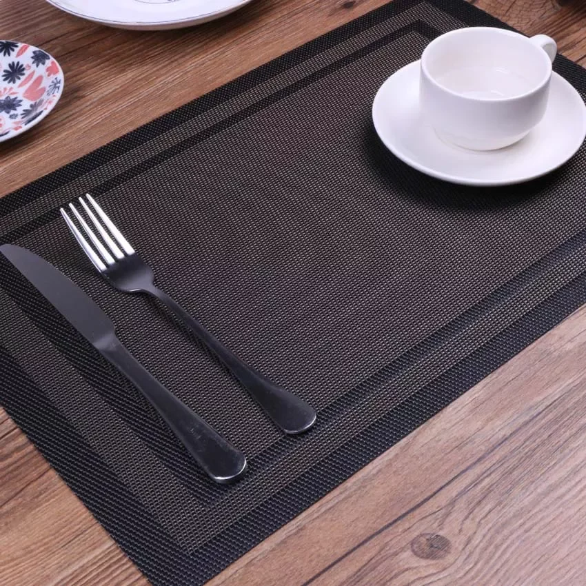 

4 Pcs/set Home Modern Elegant PVC Placemat Dining Table Mat Cafe Anti-slip Hot Placemats Bowl Pad Cup Mat Table Coasters