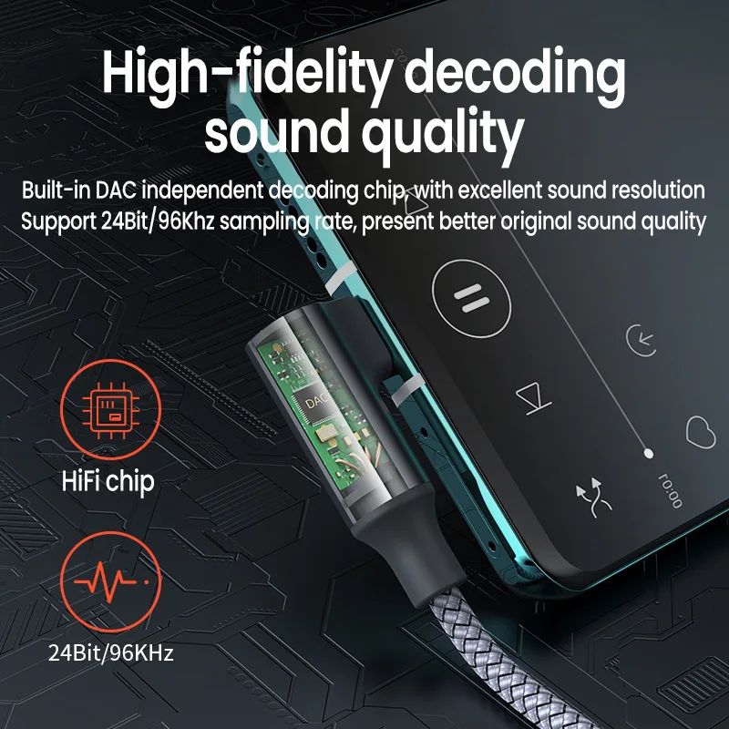 Hi-Fi DAC аудио адаптер с USB C на 3 5 Jack усилитель для наушников Aux кабель Тип Xiaomi Mi 11 Oneplus