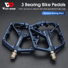 WEST BIKING Ultralight Bike Pedals 3 Bearing Non-Slip MTB Road Cycling BMX Pedals Aluminum Alloy Flat Pedals Bicycle Accessories