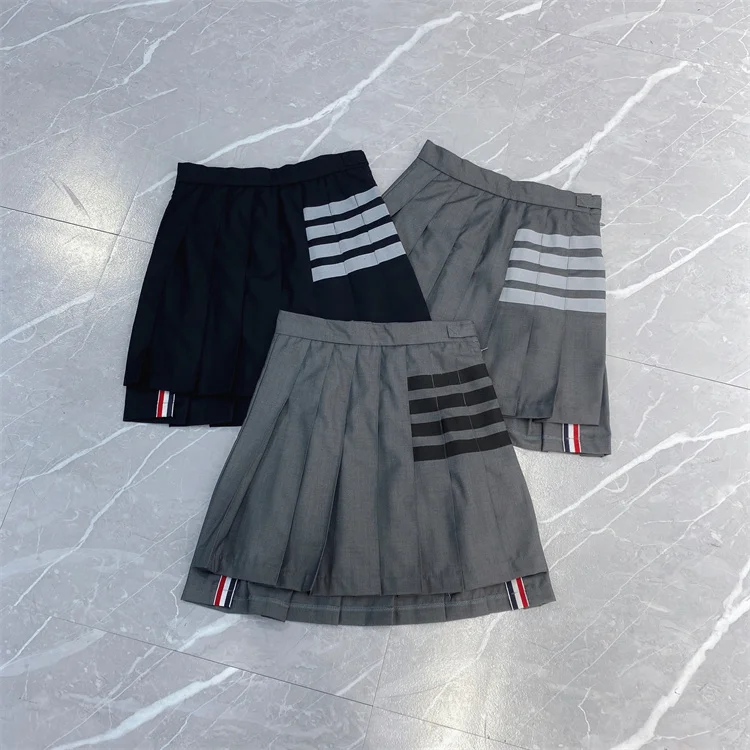 

TB High Quality Fashion Women's High Waist Pleated A-shaped Skirt In Korea