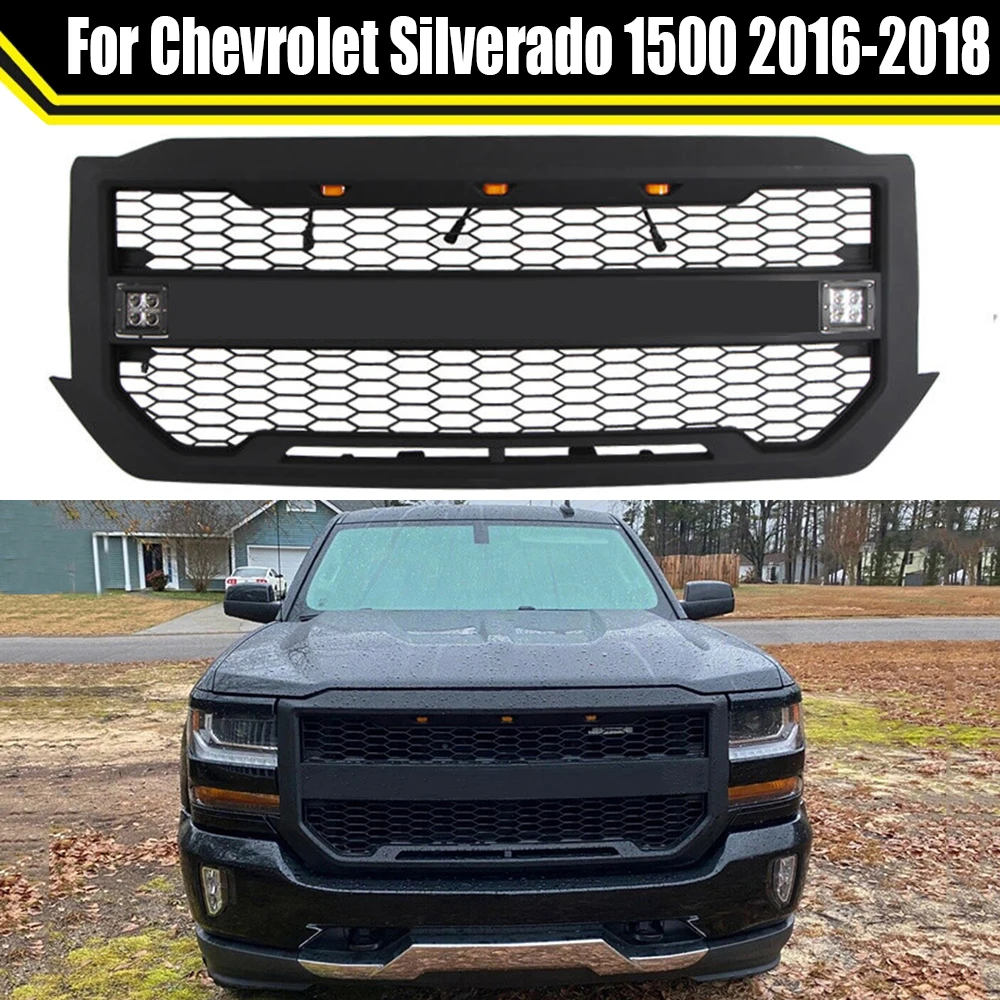 

Dood Mesh Mask Cover Front Radiator Grill Racing Grills High Quality Bumper Grille For Chevrolet Silverado 1500 2016 2017 2018