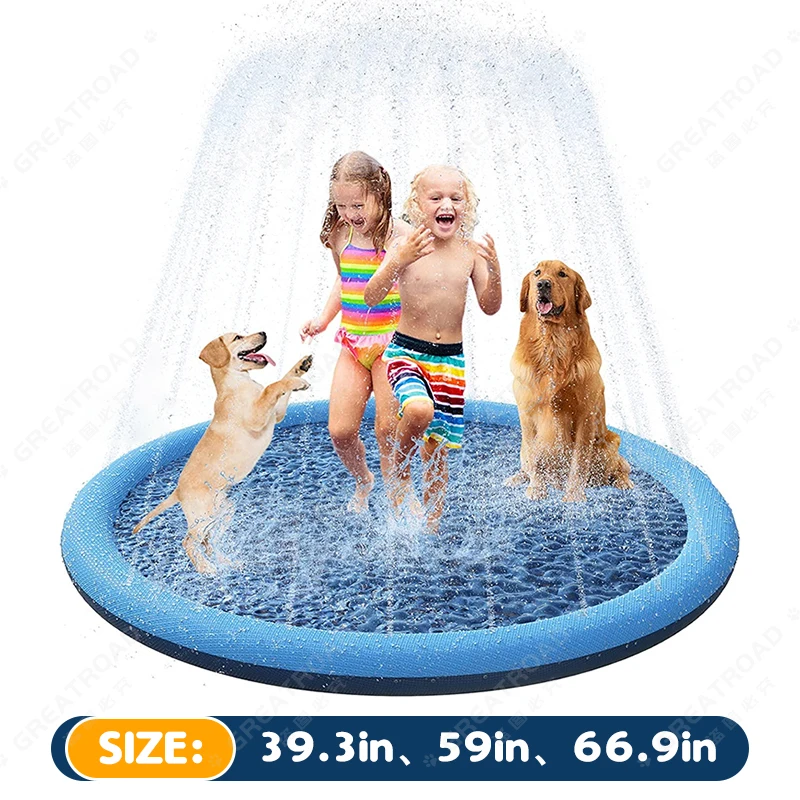 

Коврик для распыления питомцев, охлаждающий мат для игр в бассейне, надувная ванна для собак, 150 см/170см