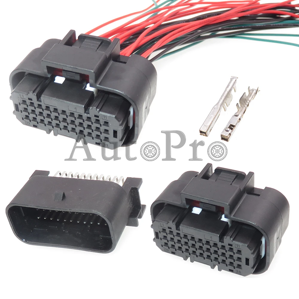

1 Set 33 Hole Automobile Wire Connector 1554458-2 1554461-2 1554461-1 Car ECU Low Current Socket Auto Small Power Plug