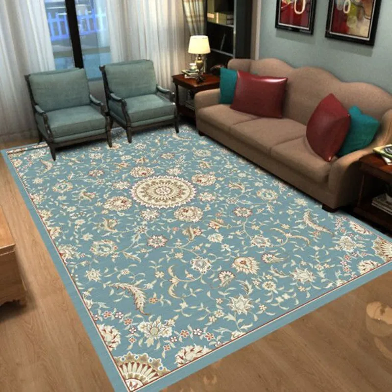 

Free Shipping Ethnic Style Living Room Carpets Customized Bedroom Decor Rugs High Class Retro Soft Thick Anti-Slip Floor Mats