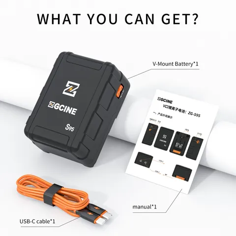 ZGCINE ZG-S95 6600 мАч V Mount Батарея V Lock Литий-ионная аккумуляторная батарея PD Быстрая зарядка для DSLR-камеры Видеосветильник Смартфон