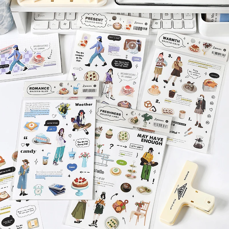 

Card Lover 2 Sheets [Love Life Series] Vintage Journal Stickers Washi Paper Sticker Paper Scrapbooking Material Scrapbook Kit