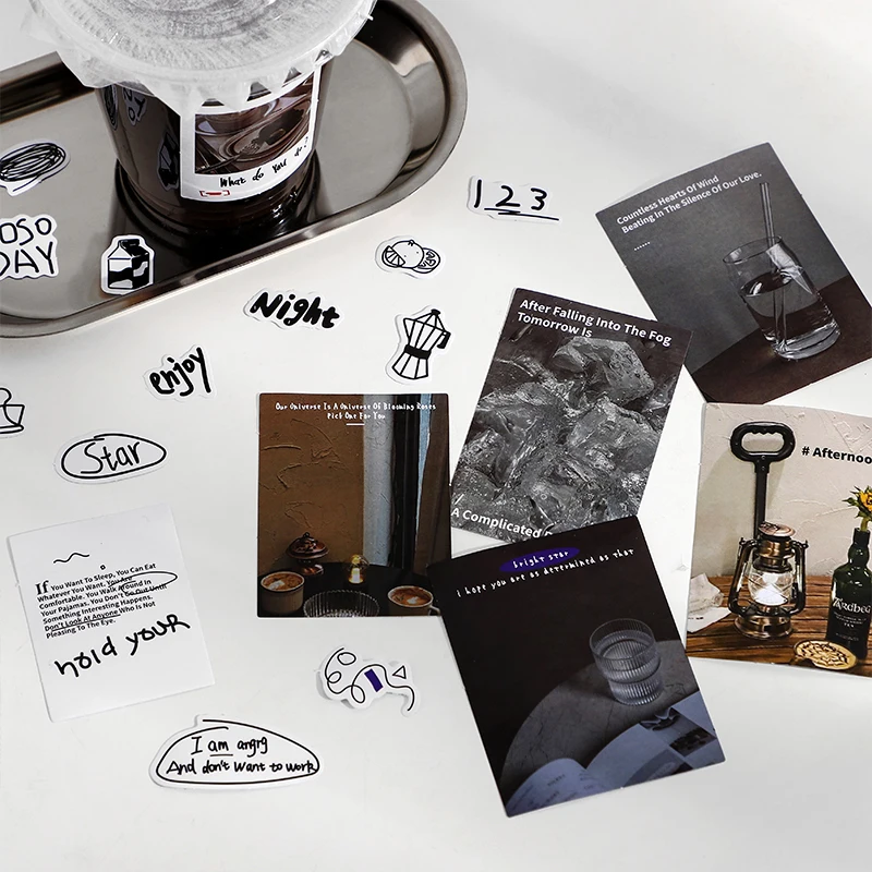 Простой литературный наклейка дневник кофейня планировщик стикеры нерасширяемый журнал кавайский декоративный канцелярский ремесло