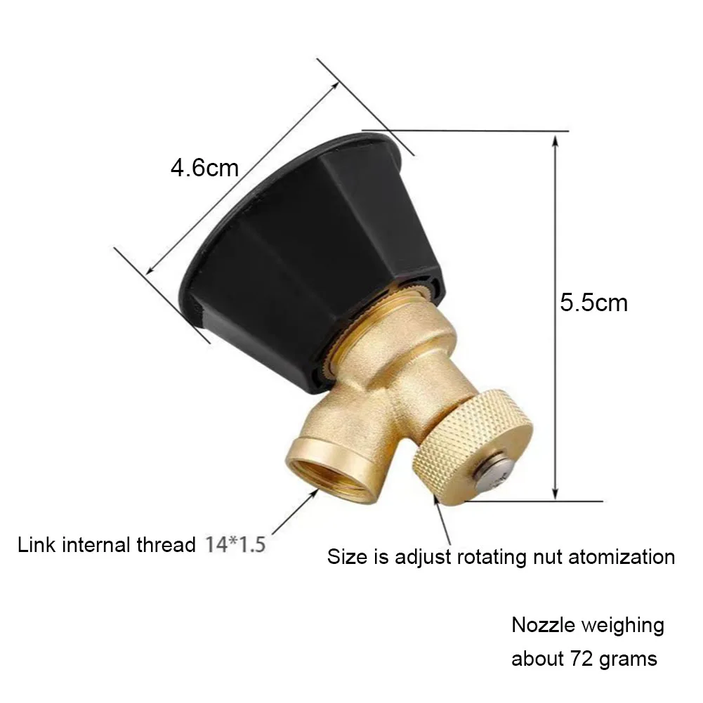 

High Pressure Agricultural Atomization Adjustable Nozzle Garden Copper Black Cyclone Nozzle Agricultural Gardening Pest Control