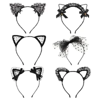 adult teens cute lace for costume party cat ear headband hair accessories cosplay headwear fancy dress hairband