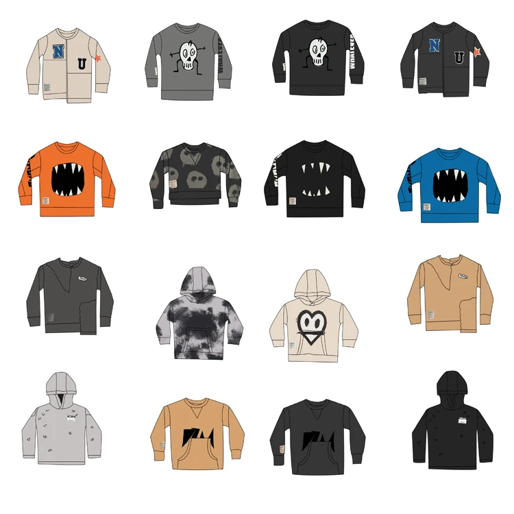 Nununu Winter 2022 Kids Sweatshirt Fashion Brand Boys Clothes Hoodies