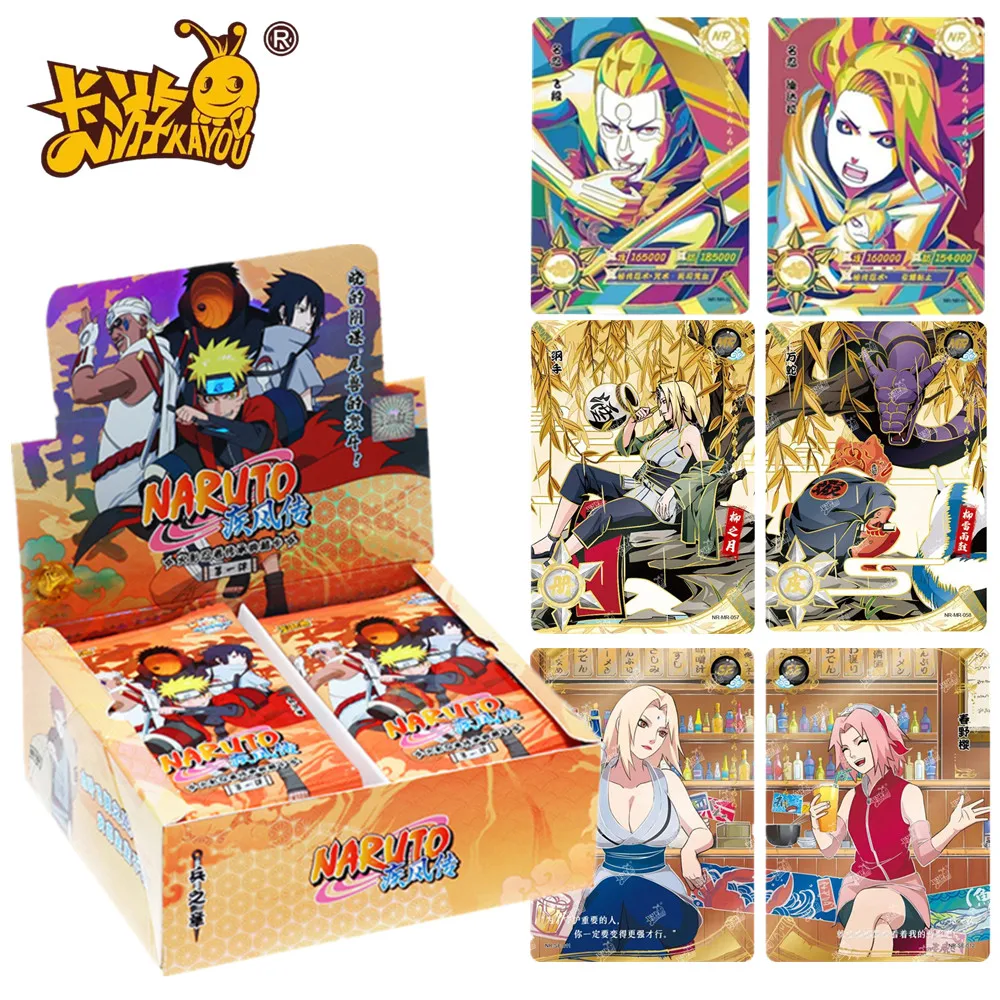 

Anime Naruto Card KAYOU Chapter Of Soldiers 1-6 Series Uchiha Sasuke Tsunade Rare SP AR UR MR CR Games Collection Hero Card