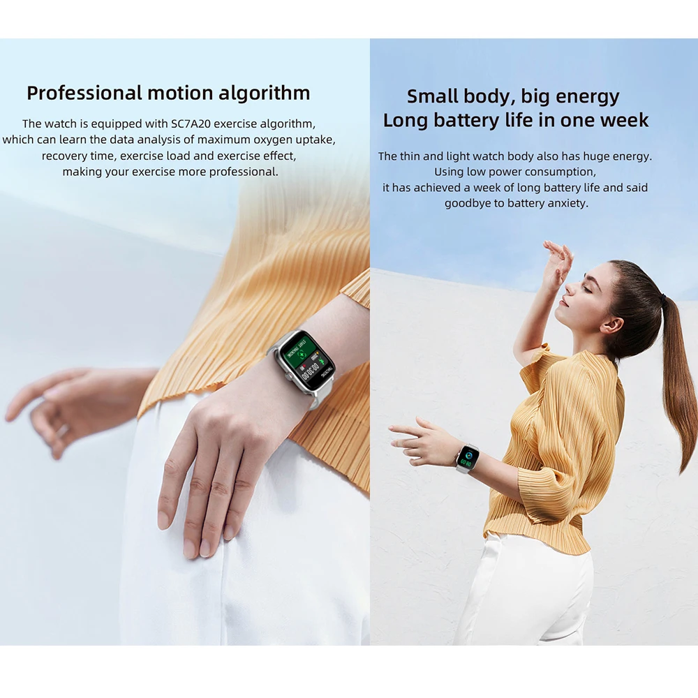 Смарт-часы для мужчин и женщин сенсорный экран 1 69 дюйма bluetooth пульсометр