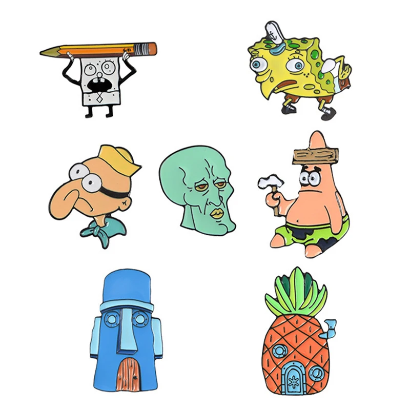 

Cartoon Series Cute Brooch Children's Japanese Pineapple House Octopus Brother Brooch Backpack Jewelry Lapel Pins