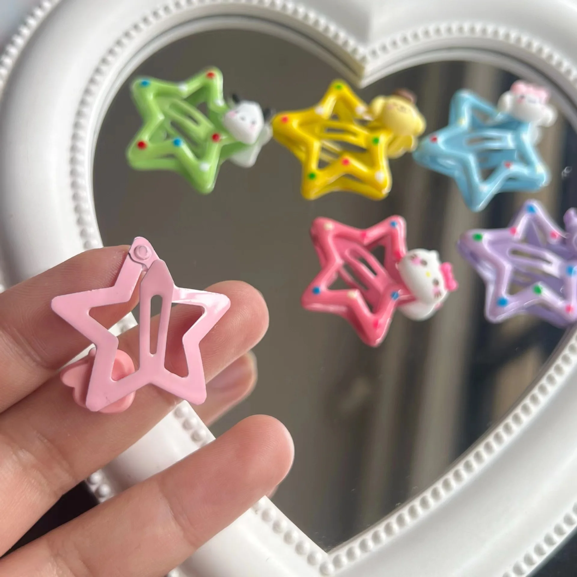 Sanrio пятиконечная звезда заколка для волос милая девочка КТ Кот металлическая