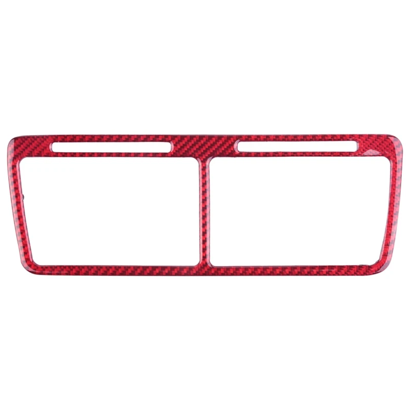 

For Dodge Challenger 2008-2014 Car Accessories Carbon Fiber Central Air Vent Outlet Cover Panel Trim Sticker, Red
