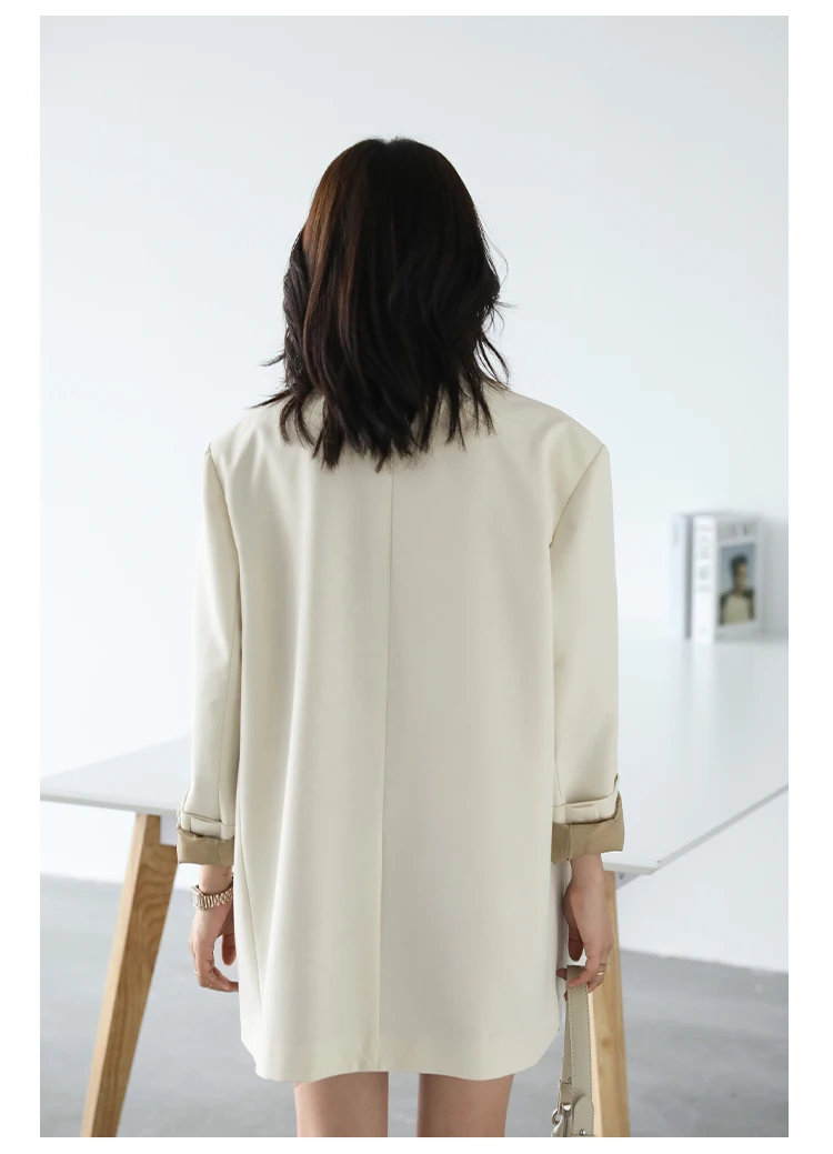 CHIC VEN Autumn New Fashion Women's Blazer Casual College Style Solid Color Office Lady Coat Long Sleeve Loose Women Clothes Top