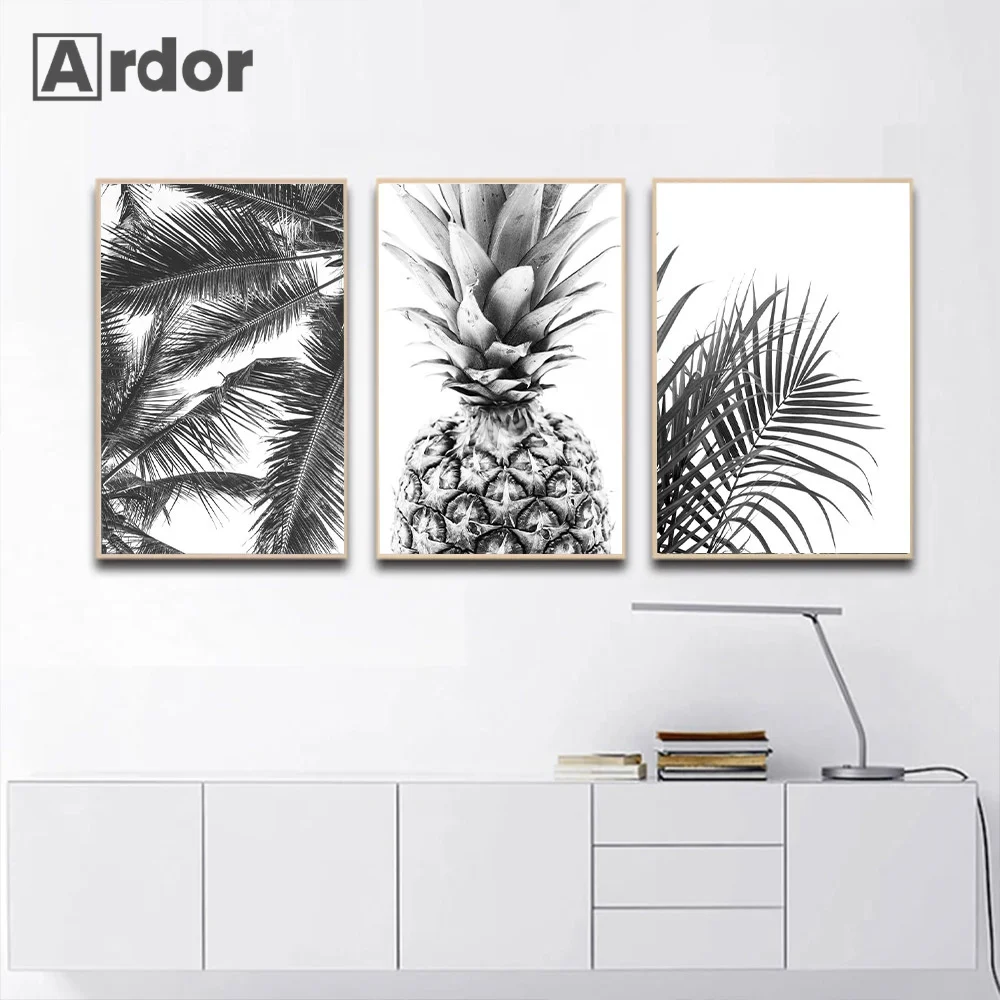 Скандинавский минимализм тропический холст живопись Пальма листья фотообои