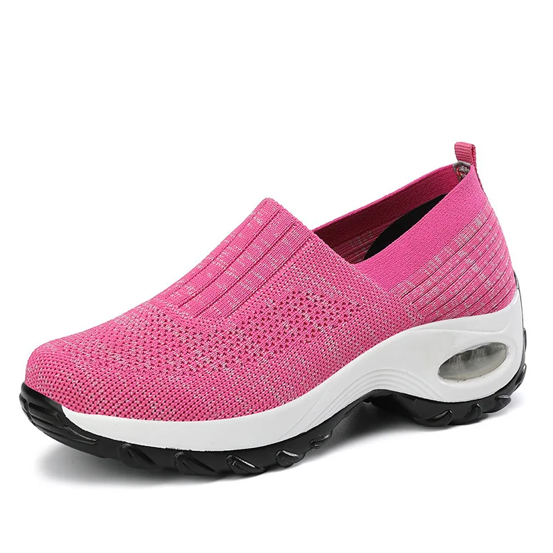 Air Cushion Non slip Women's Walking Mesh Sports Shoes Spring/Summer New Breathable Casual Thick Sole Soft Sole Women