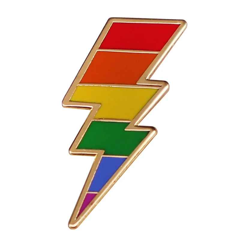 

Rainbow LGBT Hard Enamel Pins Collect Lightning Metal Cartoon Brooch Backpack Collar Lapel Badges Fashion Jewelry Gifts